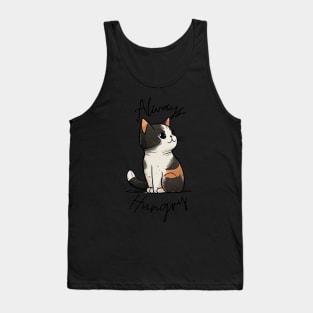 Always Hungry Cute Cat Sticker Tank Top